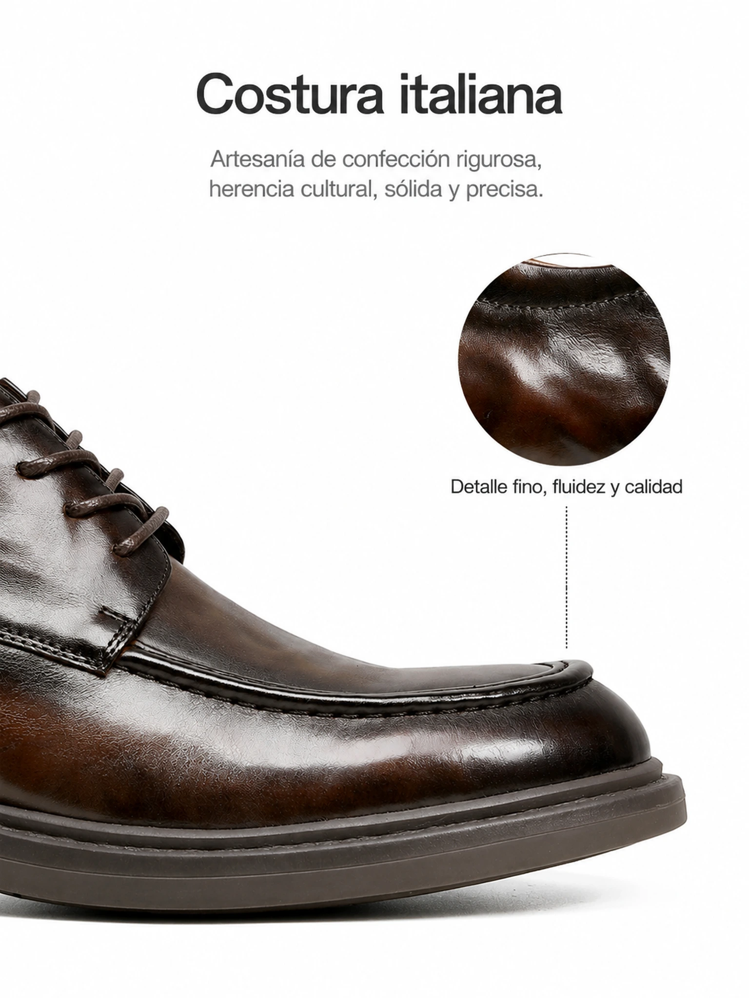 Heritage Polished Apron-Toe Derby detail 2