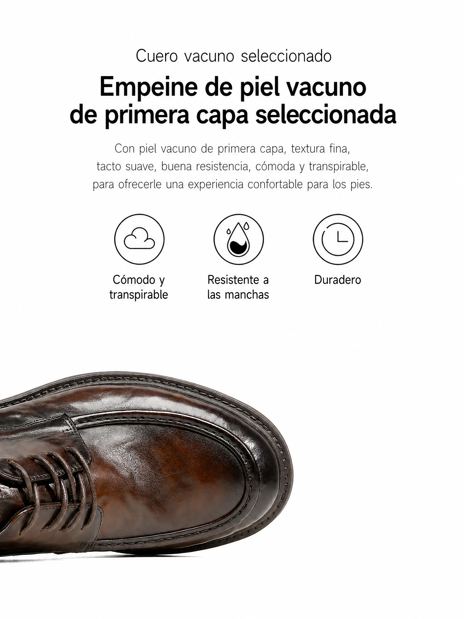 Heritage Polished Apron-Toe Derby detail 1